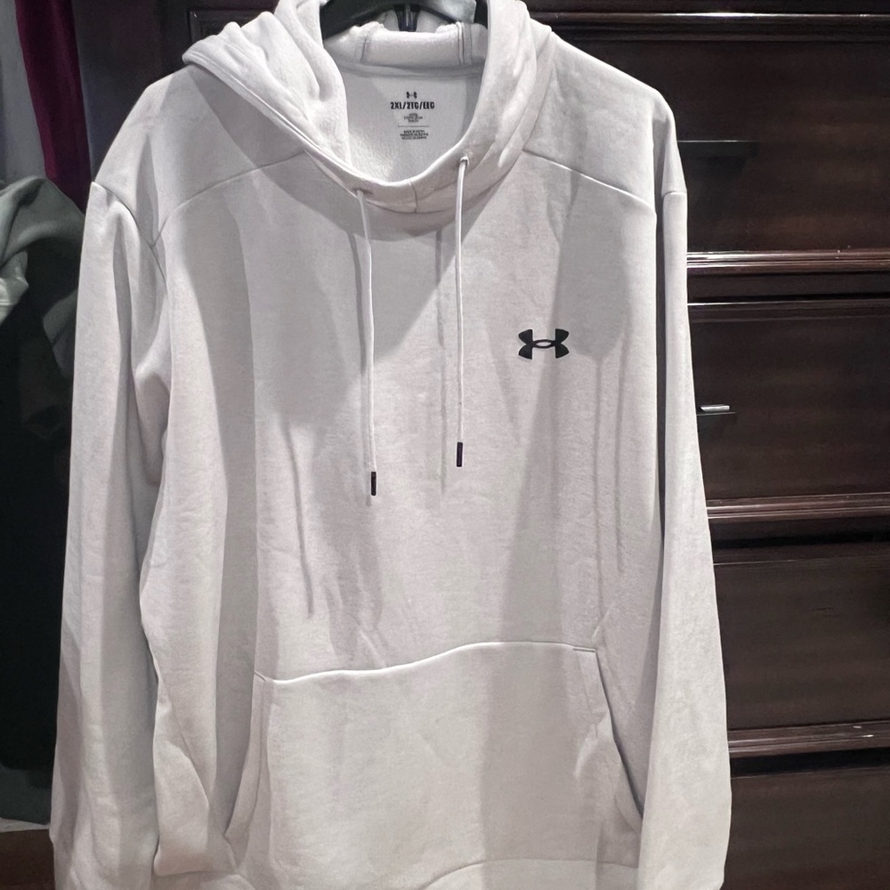 Under Armour Men’s White Hoodie with Black Logo